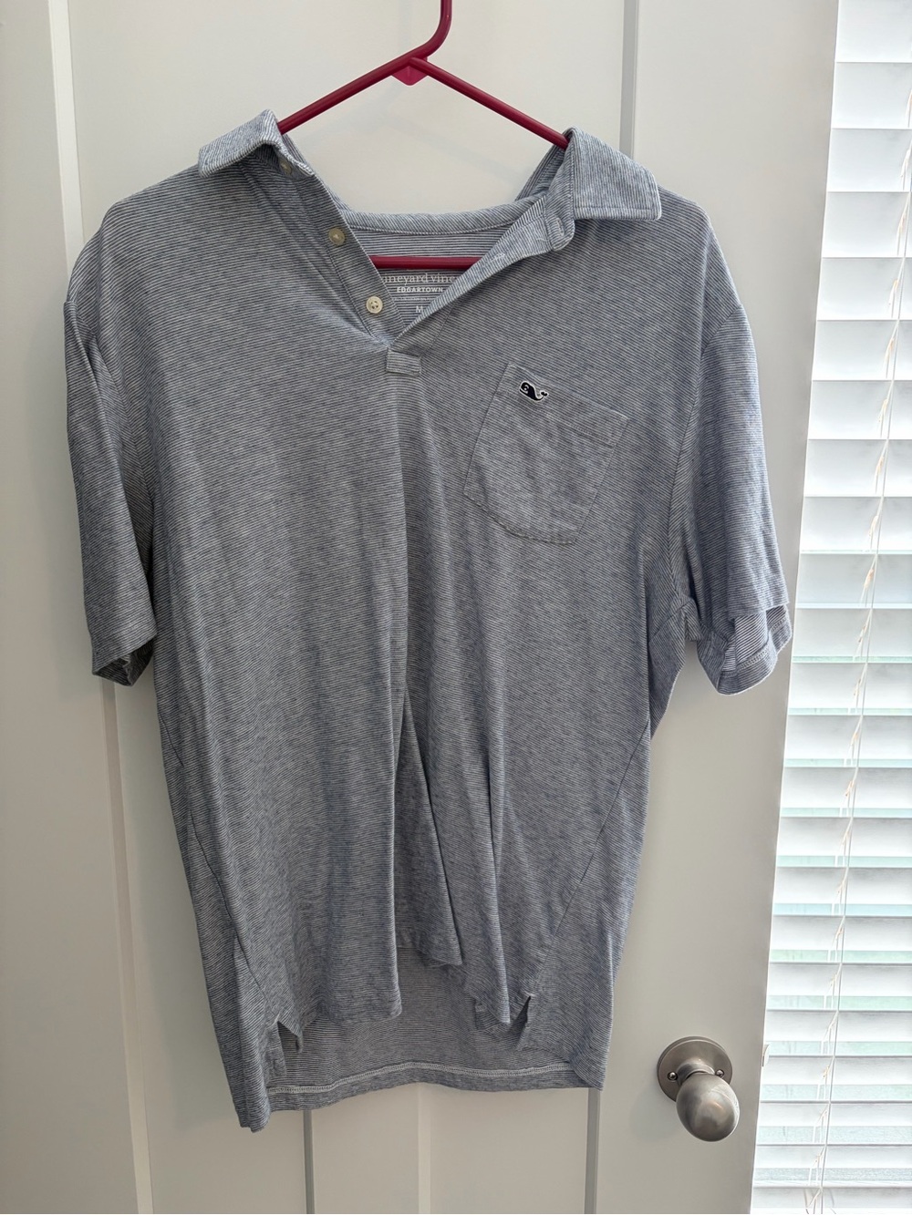 Vineyard Vines Edgartown Light Gray Men's Polo Shirt with Chest Pocket Men’s M.